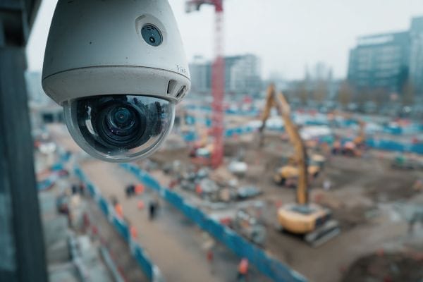security camera overlooking a construction site