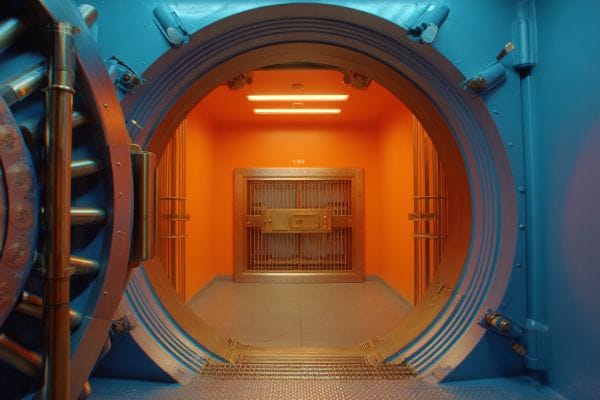 a bank safe inside a larger bank safe