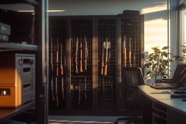 guns locked up in an office