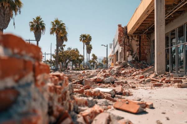 Earthquake building damage