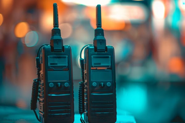 A pair of walkie talkies.